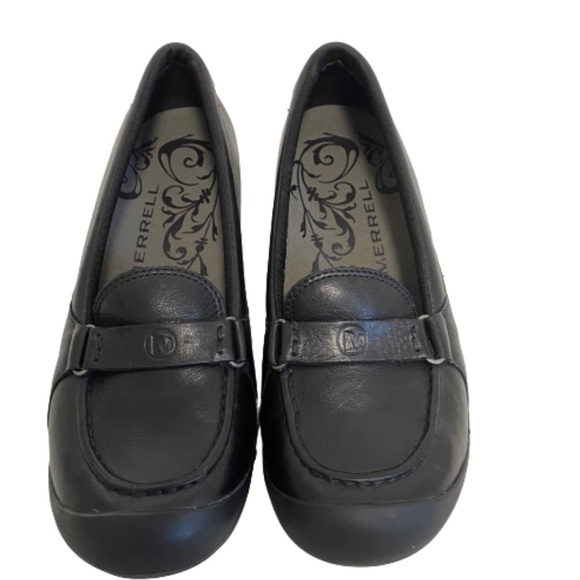 Merrell Plaza Guide black leather comfort shoes size 6.5 - Picture 1 of 9
